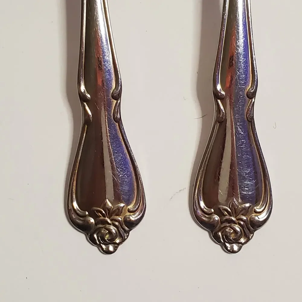Vintage 1881 Rogers Oneida Mixed Lot Arbor True Rose Stainless Flatware 13 Piece